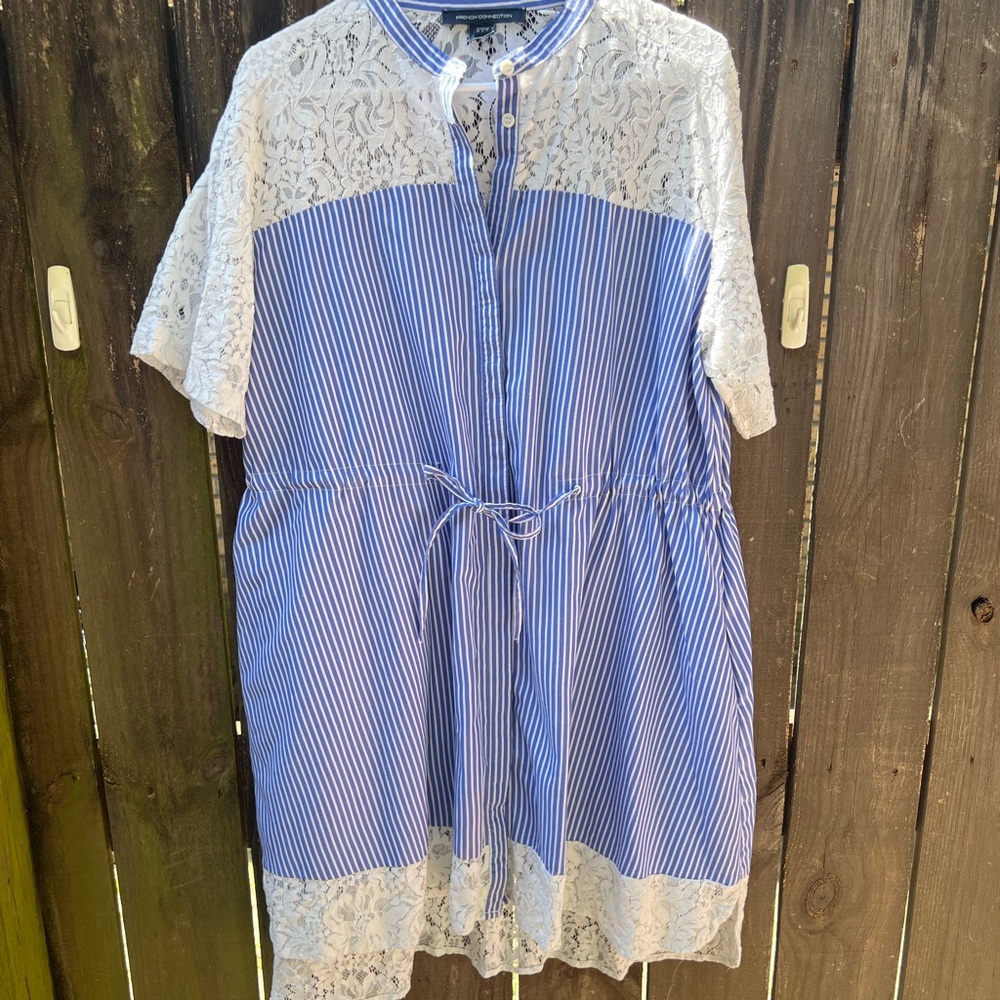 French Connection Blue Casual Dolman Sleeve Sundress